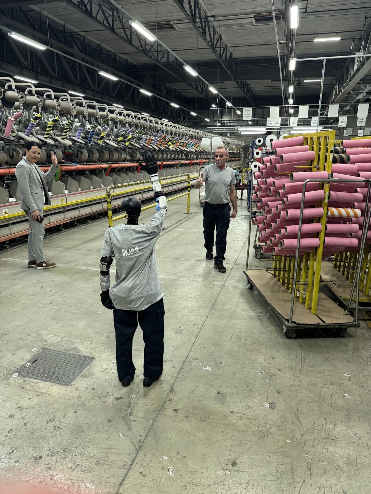 Robot on the production floor · Aquafil