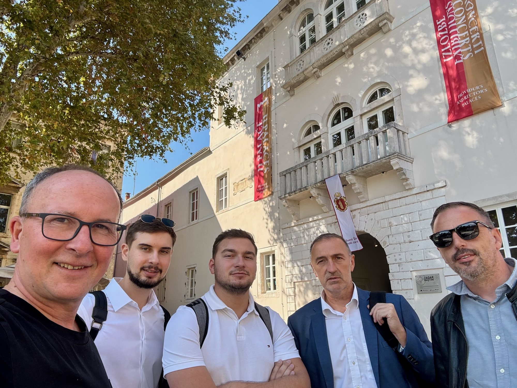 Our team in front of the Providur's Palace in Zadar