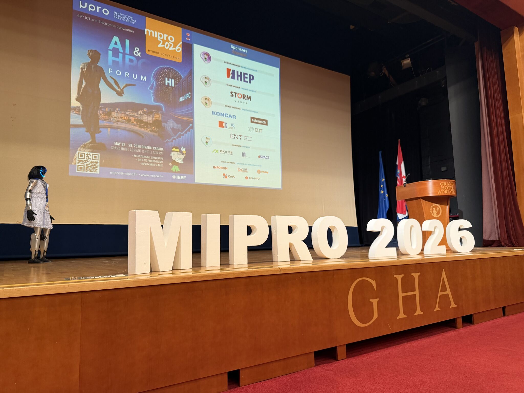 Humanoid robot Tonka opening the 49th MIPRO congress in Opatija